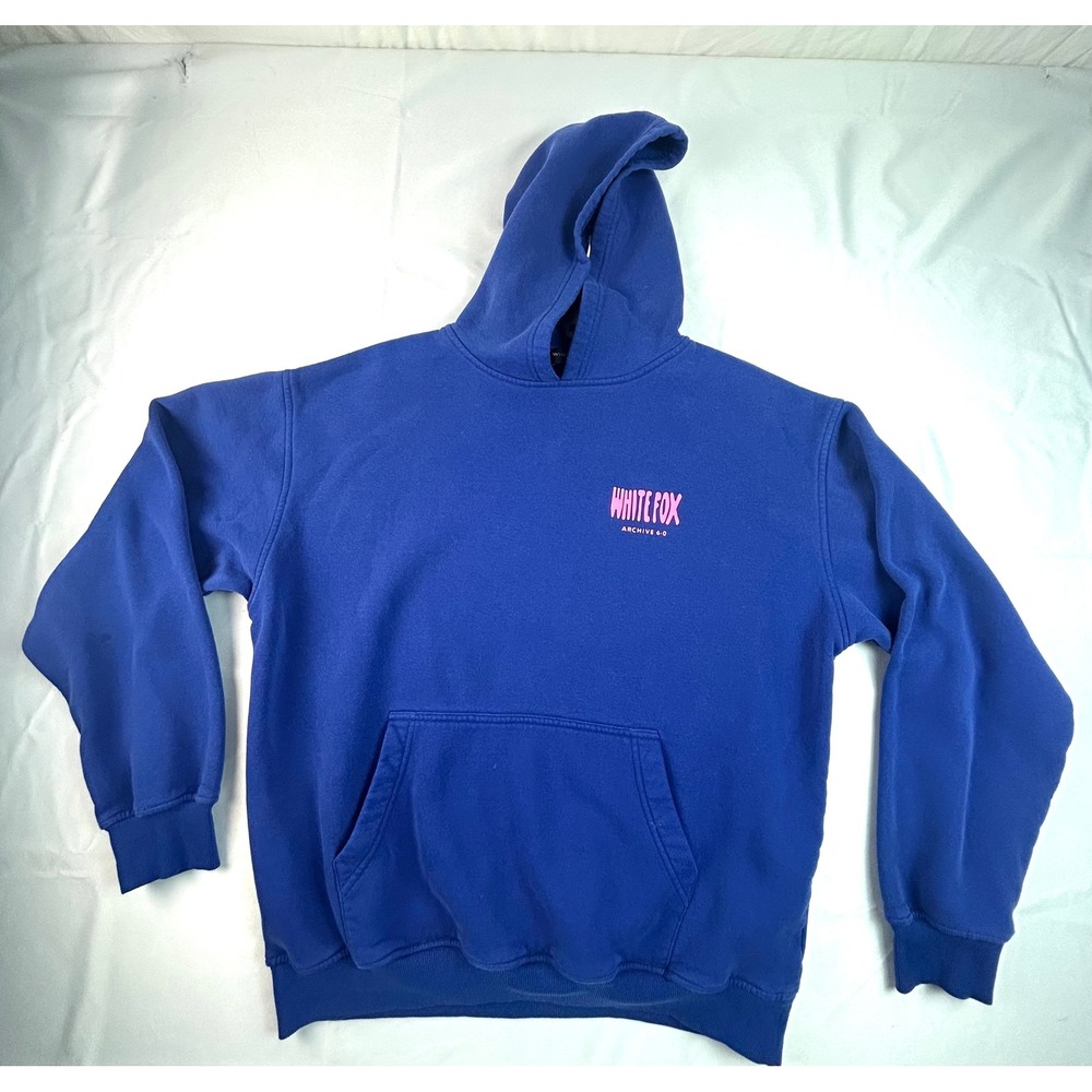 White Fox Archive 6.0 Hoodie Blue Pink Puff Print Oversized Sweatshirt M/L